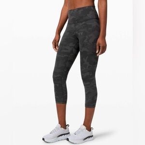 Lululemon Wunder Train High-Rise Crop 21 Incognito Camo Multi Grey W6BFBS size 8